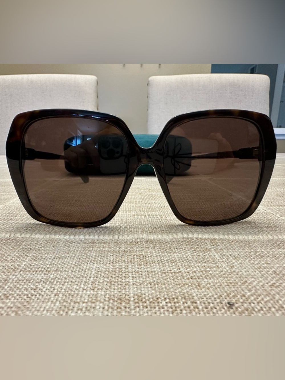 GUCCI GG0533SA 002 56mm Brown Havana Square Oversized Sunglasses